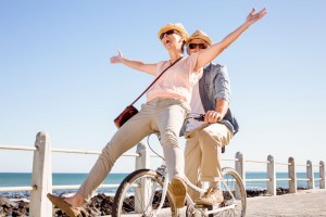 happy people on bike